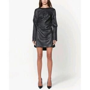 RtA Shauna Ruched Stretch Leather Dress, Lambskin, Sz. 2 MSRP $1974 FARFETCH
